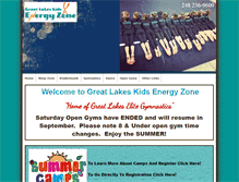 Tablet Screenshot of greatlakeskidsenergy.com